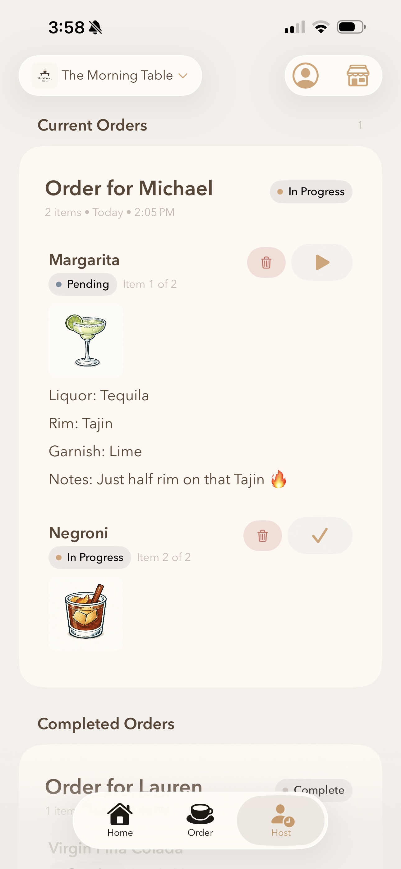 Track orders, receive tips and ratings